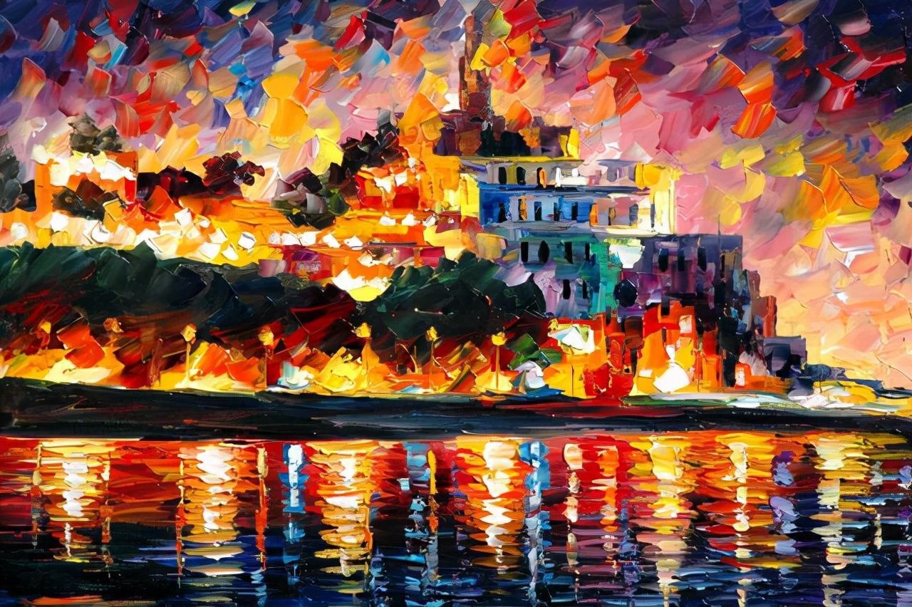 leonidafremov&现代印象以色列画家leonid afremov调色刀创作的缤纷炫丽油画