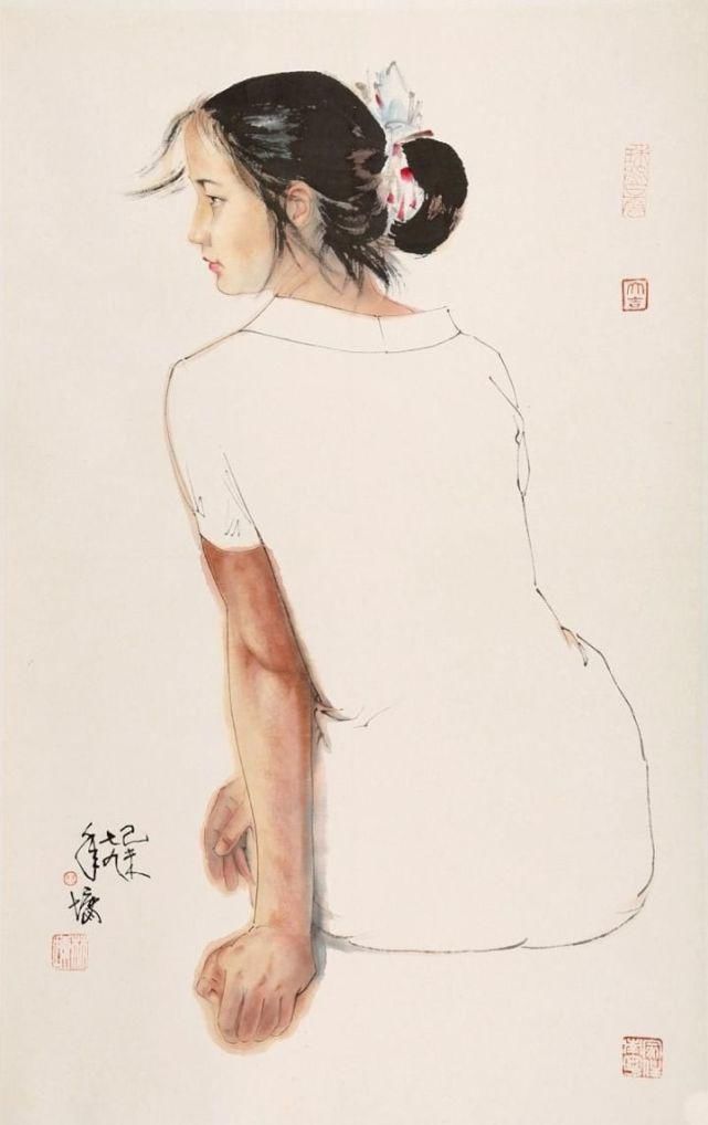 广美教授林墉笔下的女人体国画，俏丽、灵动，勾人魂魄，养眼！