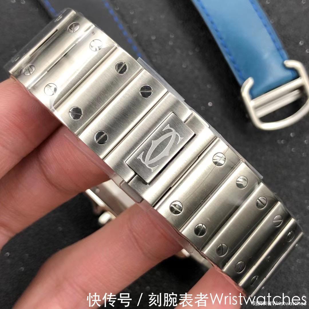 卡地亚|GF厂卡地亚山度士蓝色表盘对比正品质量评测!