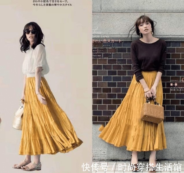 t恤|今年火了一种搭配：叫“T恤+半裙”，时髦显瘦又高级，谁穿谁美