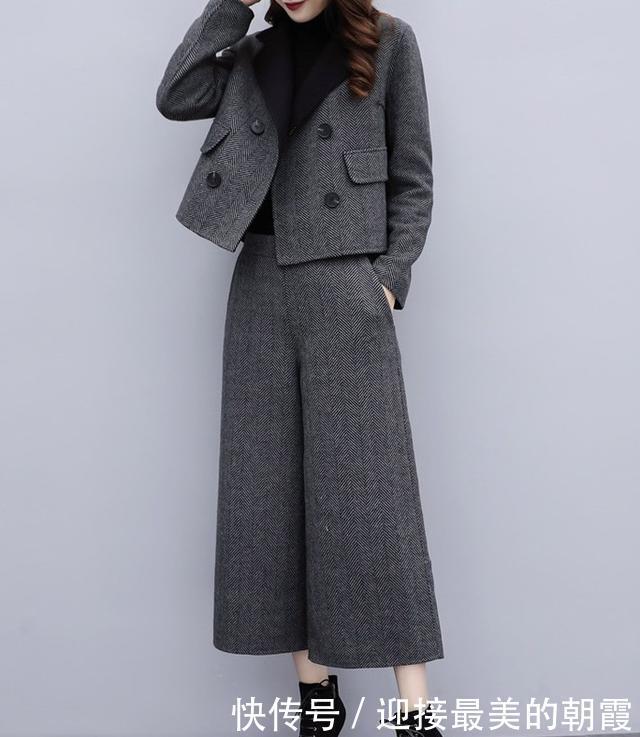 天冷了,还是少穿裙,试试下面套装,气质保暖,省事又时髦