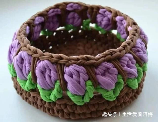 布条这样钩织，快速变收纳筐，放家里不好用吗DIY编织附教程