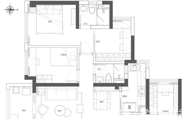 主卧|装修设计101平现代法式轻奢仪式感三居!