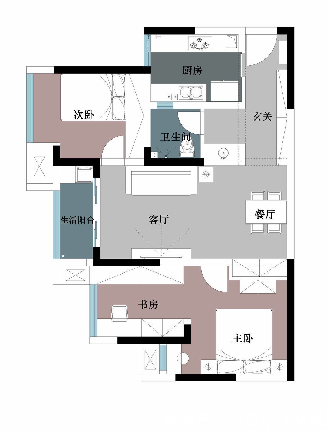 美滋滋|套内77㎡两房,装修现代北欧风,敞亮舒适,心里美滋滋