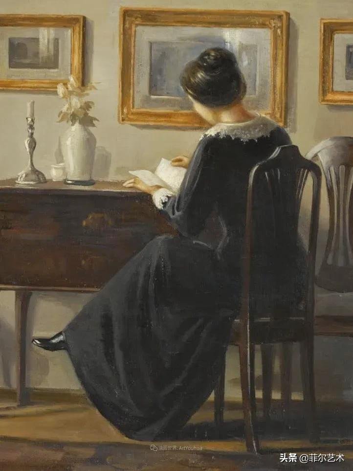 kol|丹麦画家卡尔·维尔赫姆笔下油画里安静的女子，奇妙的光影