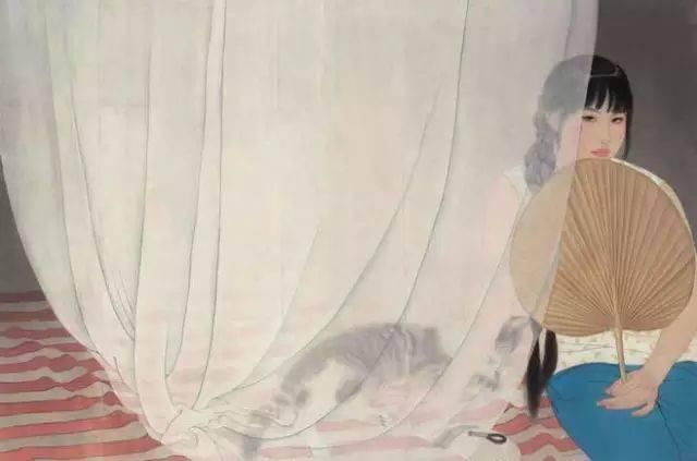 绢本!国画:何家英画笔下的怜怜女儿态,不同寻常的美感!