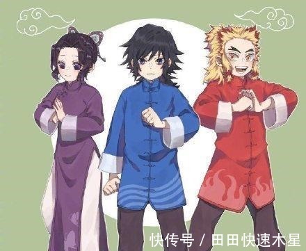 画师|当鬼灭之刃全员穿“中国风”服饰，蝴蝶忍汉服绝美，无一郎古装可爱