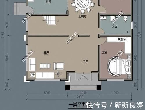露台|农村宽12米,进深13米,后面还有一个厨房的自建房,你觉得该如何设计?
