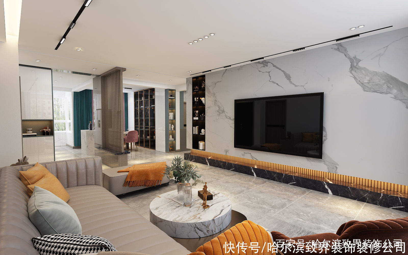 线条|爱达九溪112㎡3室简洁加上线条和金属增加奢华的味道和质感