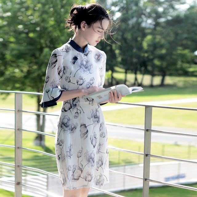 女人味|改良旗袍连衣裙,穿上女人味显示得淋漓尽致
