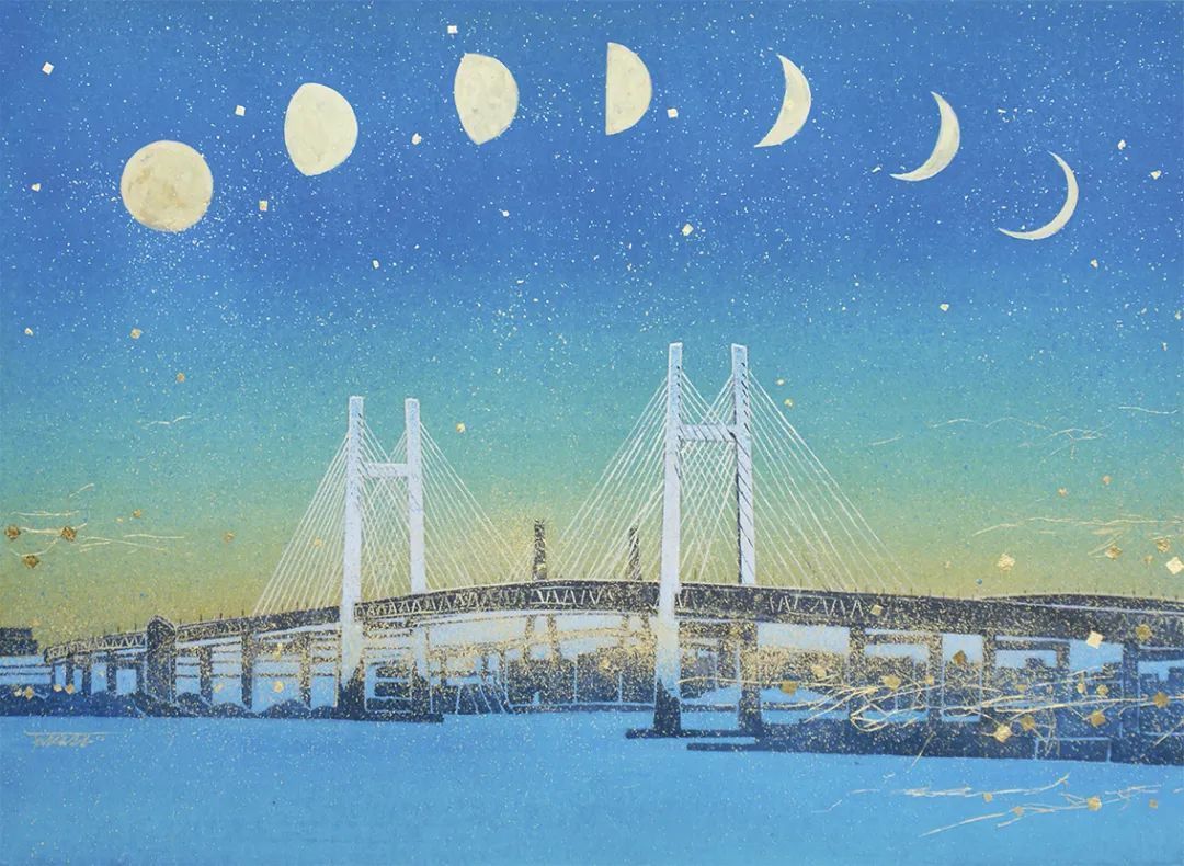 画家#这位日本画家的画有一种静谧的精致感,唤起一种沉思、空灵的感觉