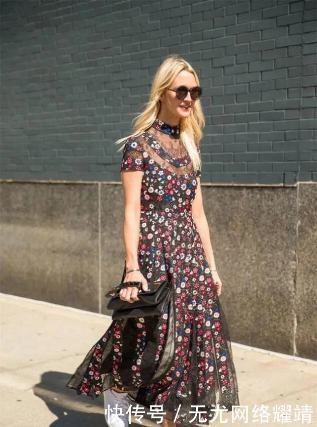 碎花|“百褶裙”不受宠了,今年开始流行“奶奶裙”,青春减龄有气质