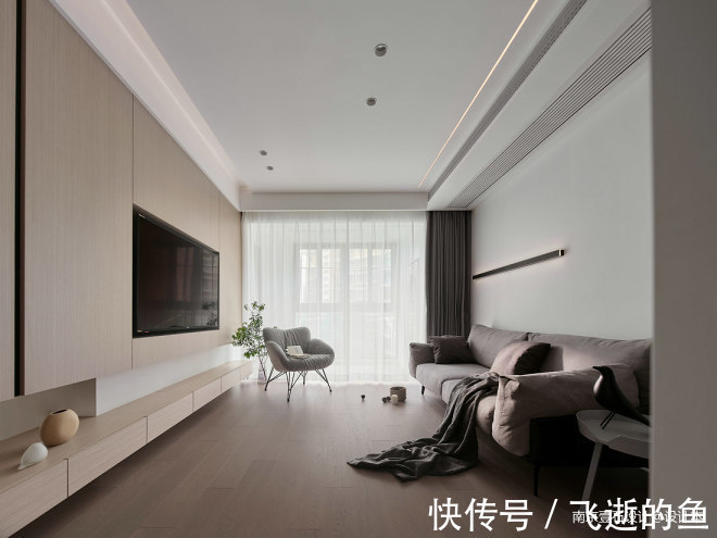 空间|129㎡现代简约风，空间互换优化采光