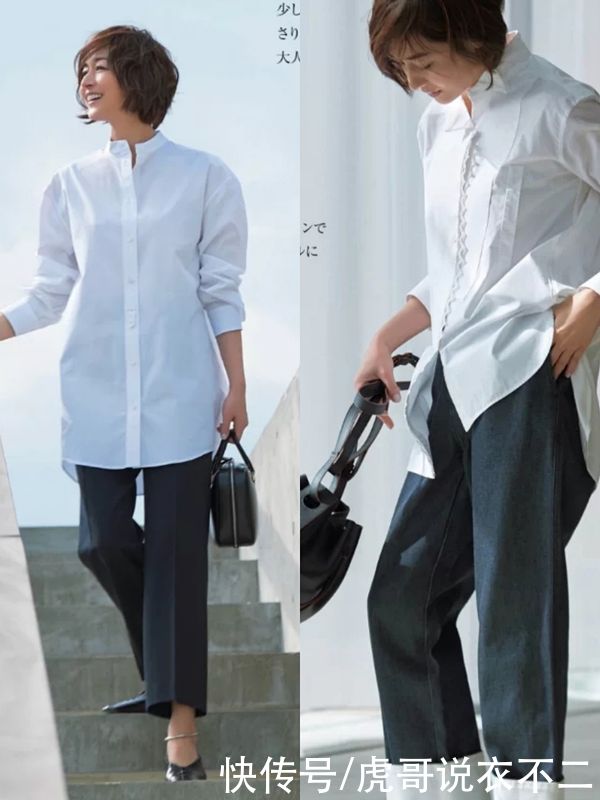 春季该穿衬衫了，学51岁“日本大妈”这么穿，高级与优雅全都有