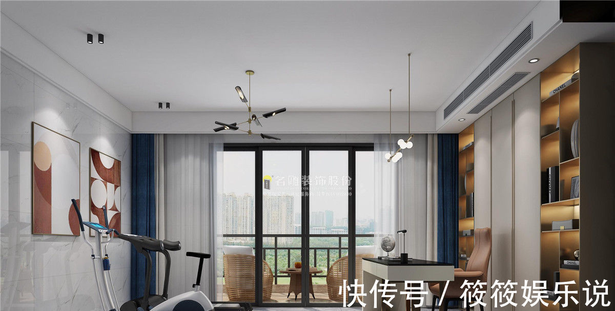 空间|188㎡现代风,设计采用撞色设计,让空间不再寡淡而更有张力