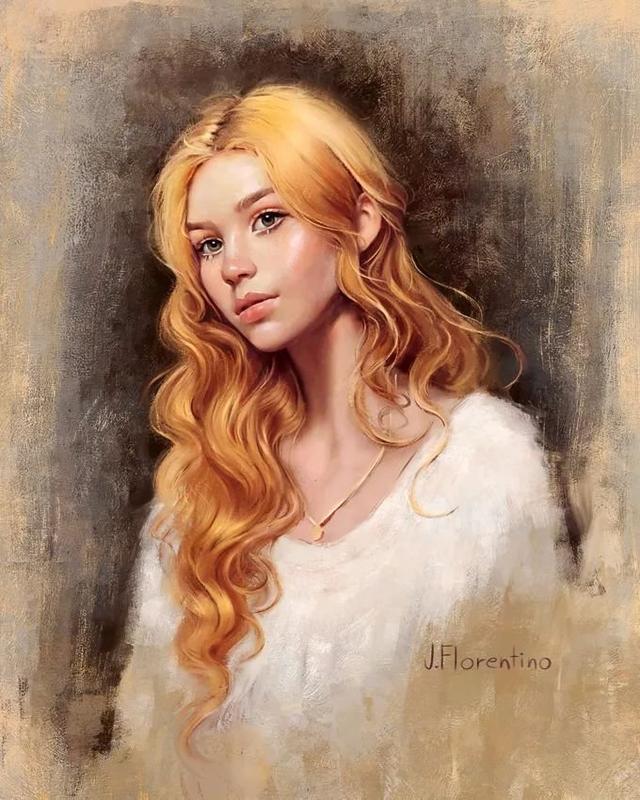 贾斯汀$菲律宾艺术家的绘画作品以女性为主,具有逼真的艺术效果