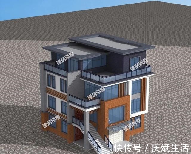 农村|平屋面造型,现代式风格设计的农村别墅,很时尚!