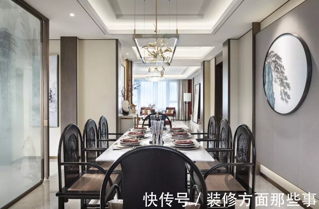 金色|162平中式四居室,以暖柿调糅合端庄雅正的金色这样居然很温馨