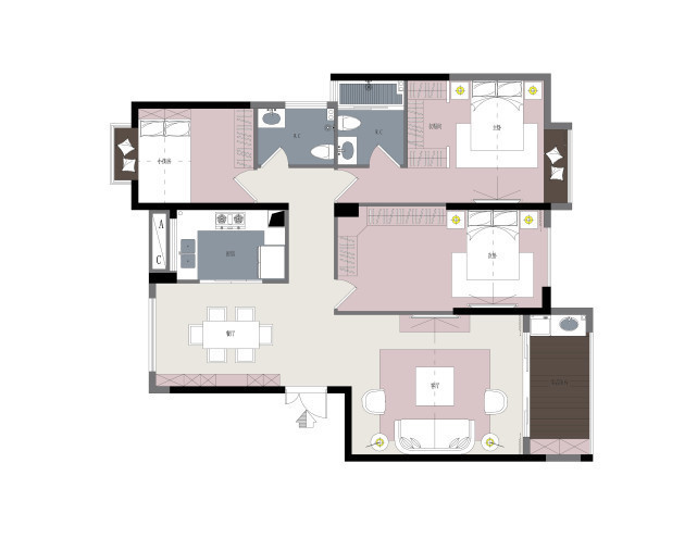 卧室|122平空间铺垫现代基调,一点摩登,一点不拘