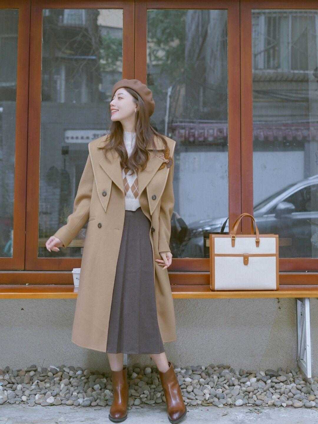 半裙|冬天的三种裙子,优雅又显瘦,搭配大衣,羽绒服也气质, 太温柔了