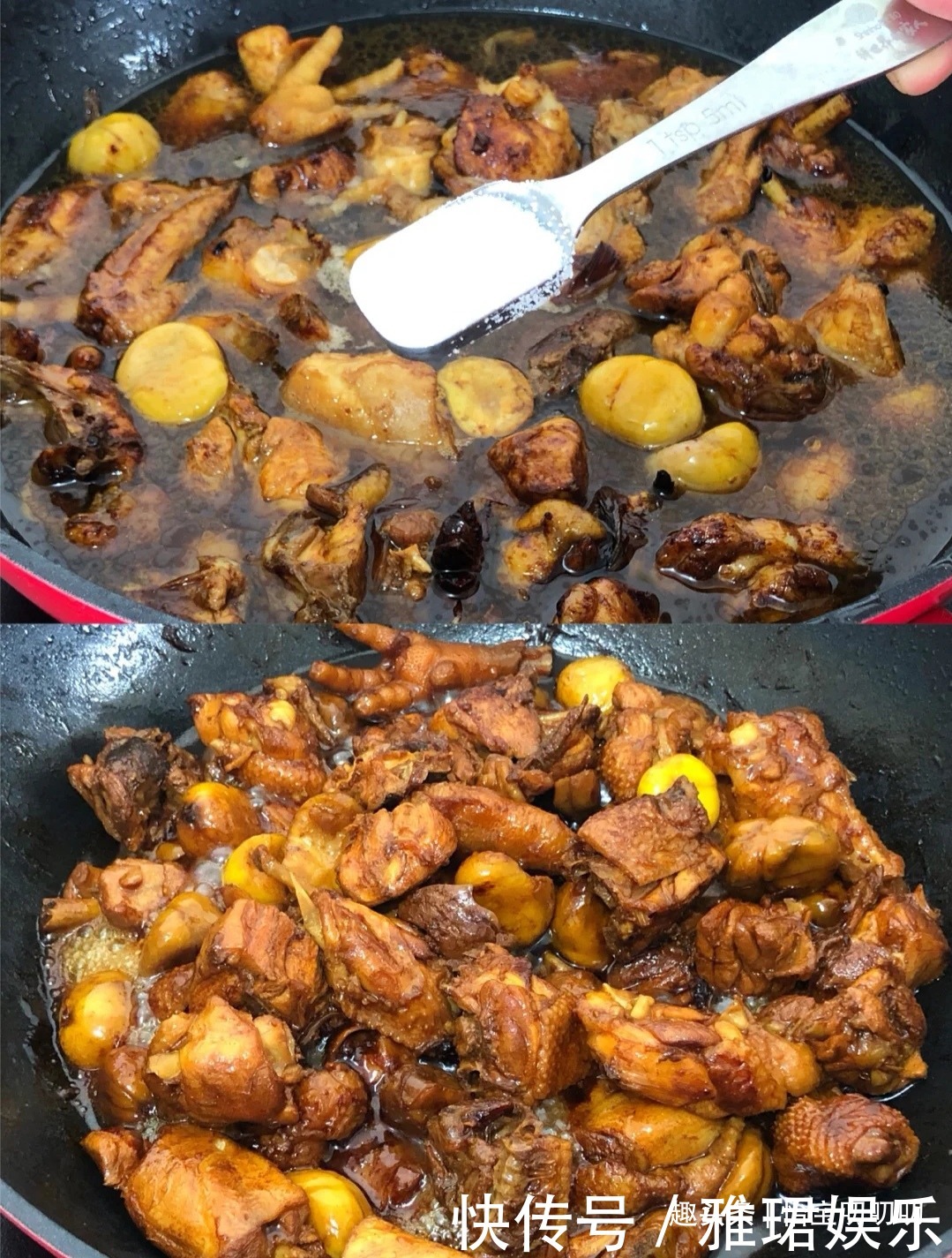 5分钟教会你做板栗炖鸡,板栗绵软粉糯,好吃又下饭