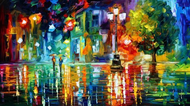 leonidafremov&现代印象以色列画家leonid afremov调色刀创作的缤纷炫丽油画