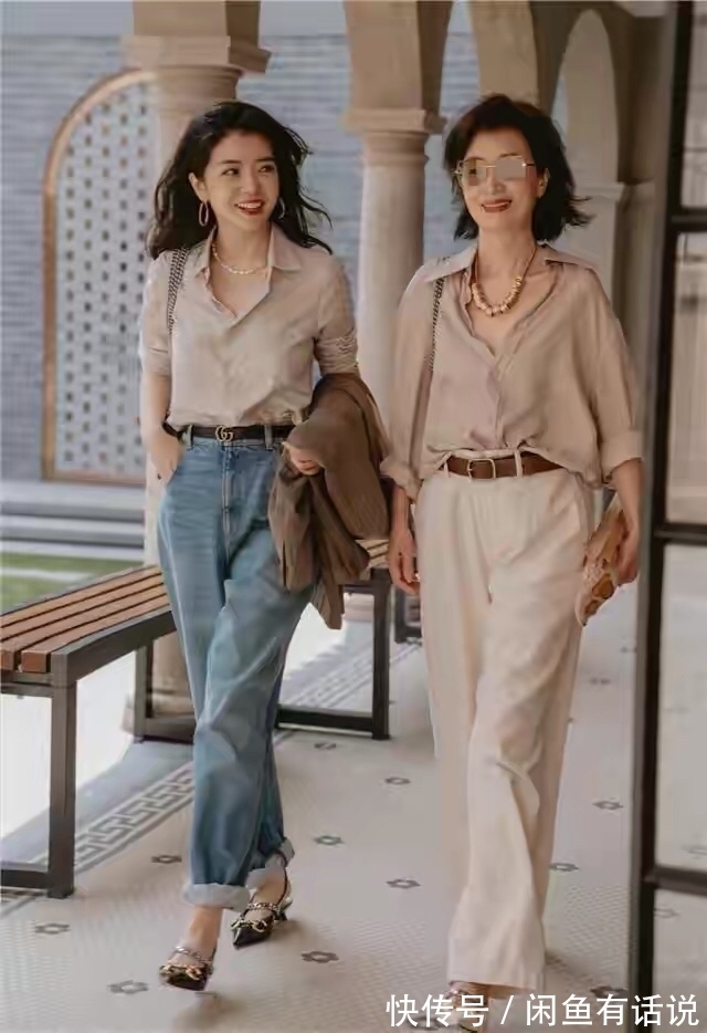 遮臀|三木妈妈的出游照太美了,简单的基础款穿得时髦上照,哪像50多岁