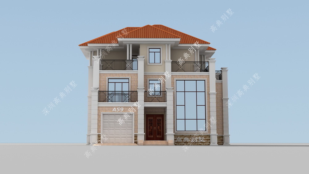 欧式|这款欧式三层别墅，占地方正，时尚个性。