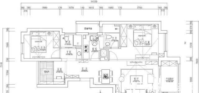 平面图|100平三居室，轻奢风，色彩明亮，简约清爽(附平面图)！