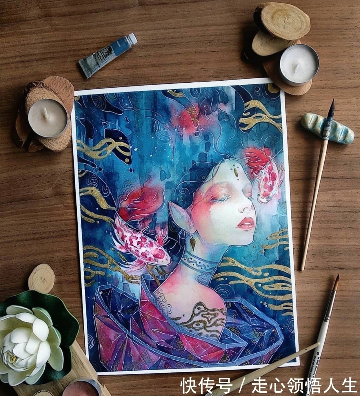 希腊$寂静宇宙中的明眸:色彩与金箔的交融,插画家卡法西斯的神话四季