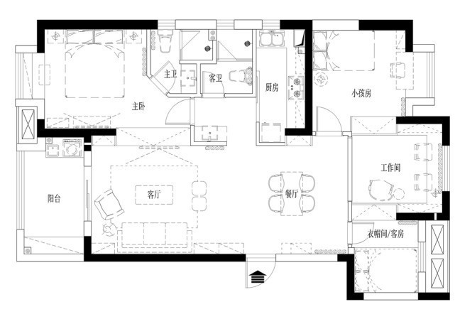 三居室|120平北欧风三居室,各个居室柔和淡雅,独立且相融