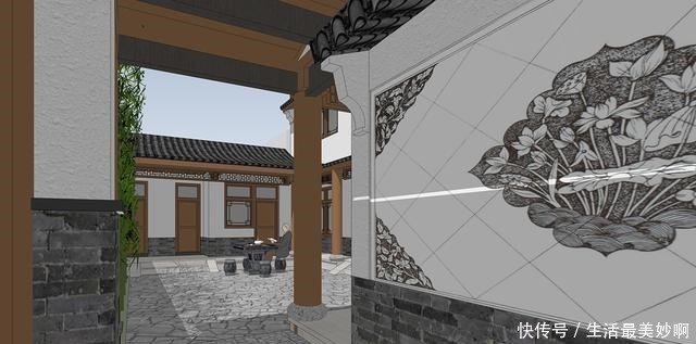 富贵牡丹|惊艳全村，这处自建四合院设计，堪称自建典范！