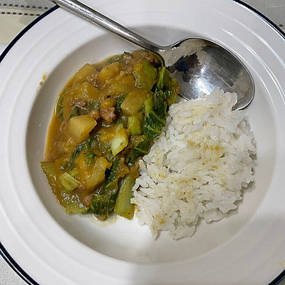 南瓜土豆白菜肉沫