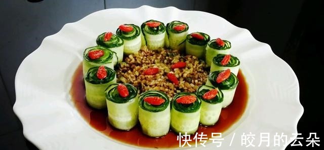 黄瓜片|超简单的家常菜凉拌黄瓜卷，香脆爽口，清热解暑，太美味了！