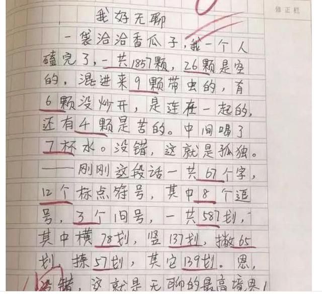 小学生作文《孤独》，仅三行15个字却得满分，被赞有朱自清的味道