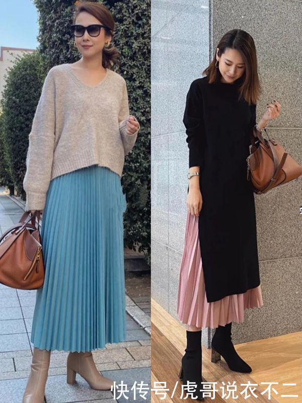 40岁的女人穿裙装不显老，瞧日本女人的开春搭配，优雅又有气质