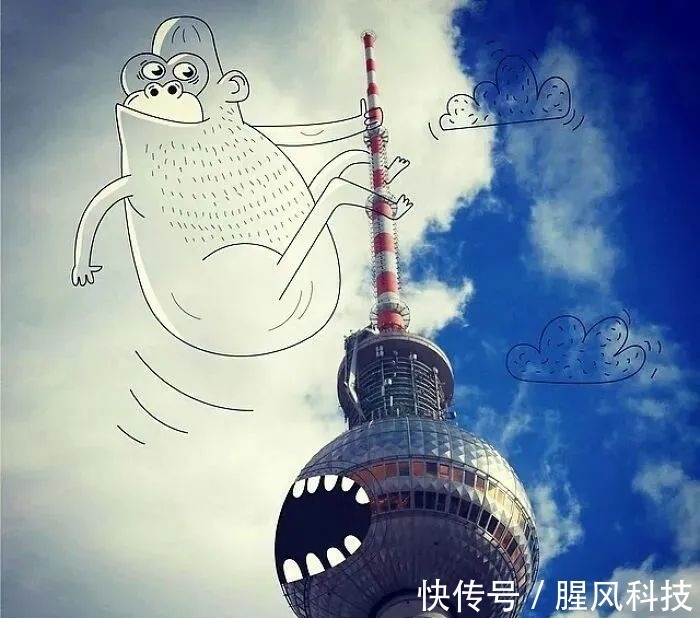 插画#拥有“魔法”的插画家,用几笔涂鸦,将沉闷的照片变得趣味十足