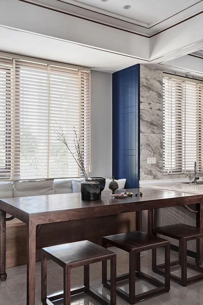 四室三厅新中式设计风格住宅，增添空间静怡之美|黄石装修| 桃木