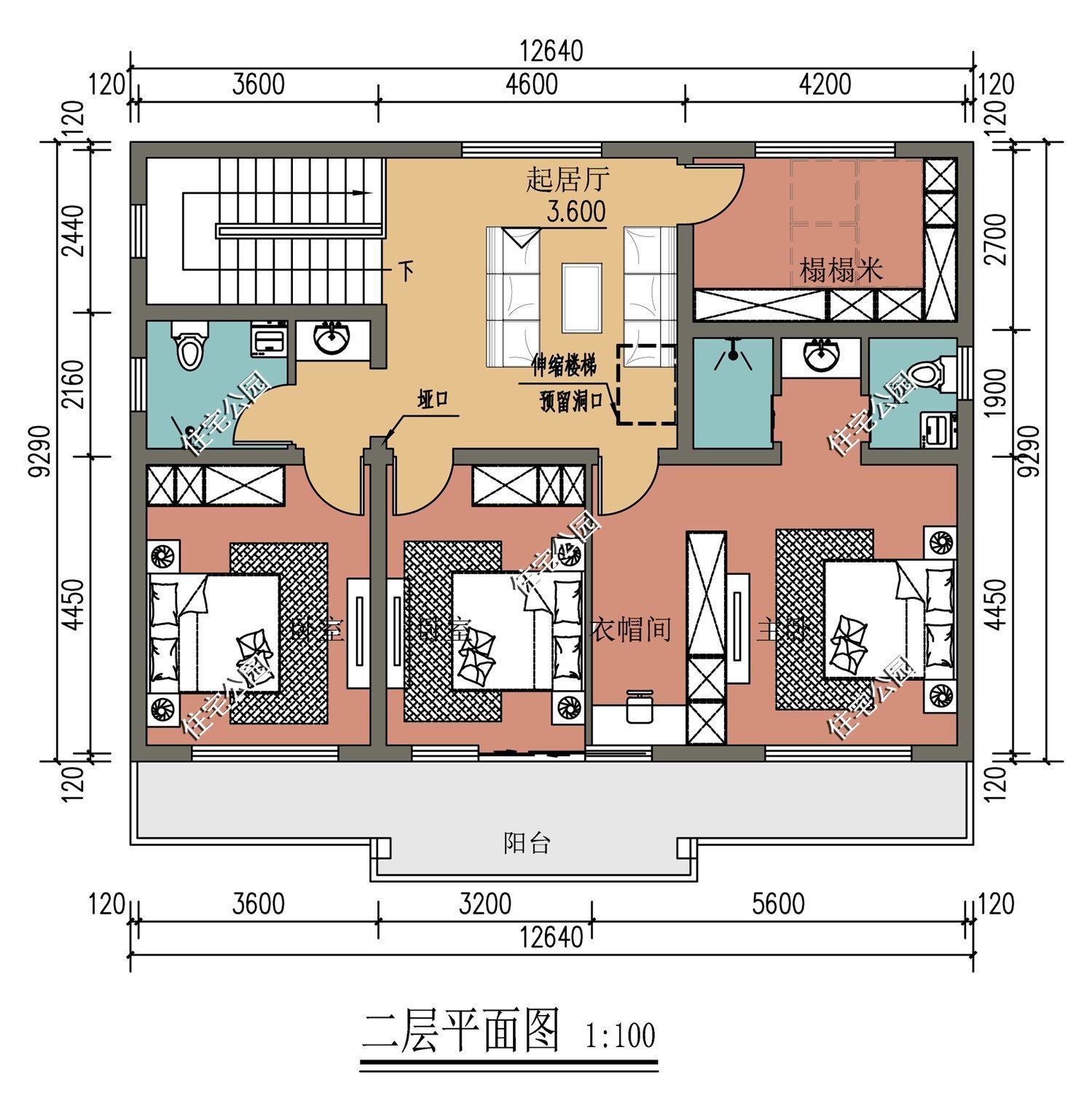 储藏室|10套二层农村别墅图纸，第3套第4套建的人最多，最后一套造价20万