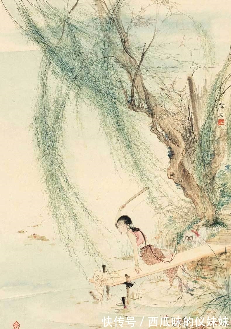 港币|别具一格的仕女画:春册也能画出这样的雅致格调,胡也佛真的好绝