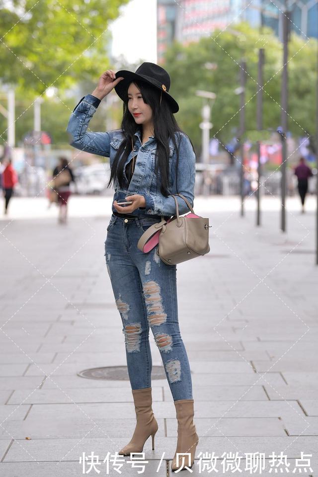  牛仔装|秋冬季节的“牛仔装”，舒适又保暖，让小姐姐秀出不一样的时尚
