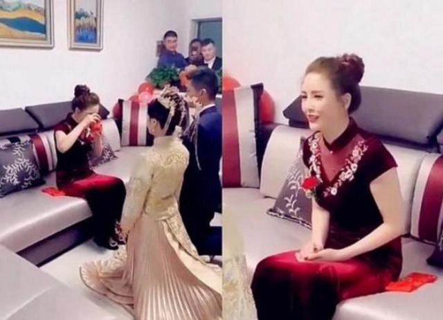 漂亮 婚礼上的漂亮婆婆,仪态端庄大气,整个婚礼面带微笑