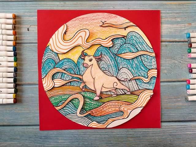  主题|牛年主题创意线描第二篇：利用牛年元素进行创作主题绘画