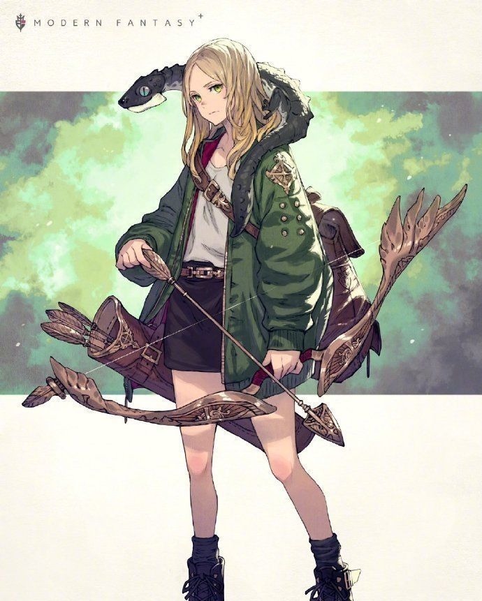 JK!这位画师笔下的JK小姐姐太帅了,一手拿书包,一手拿武器