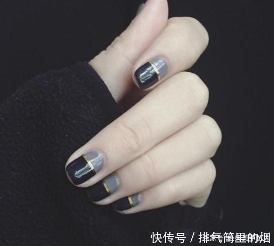 高级感十足的烟灰色和奶灰色美甲图片,时尚显白,拒绝平庸