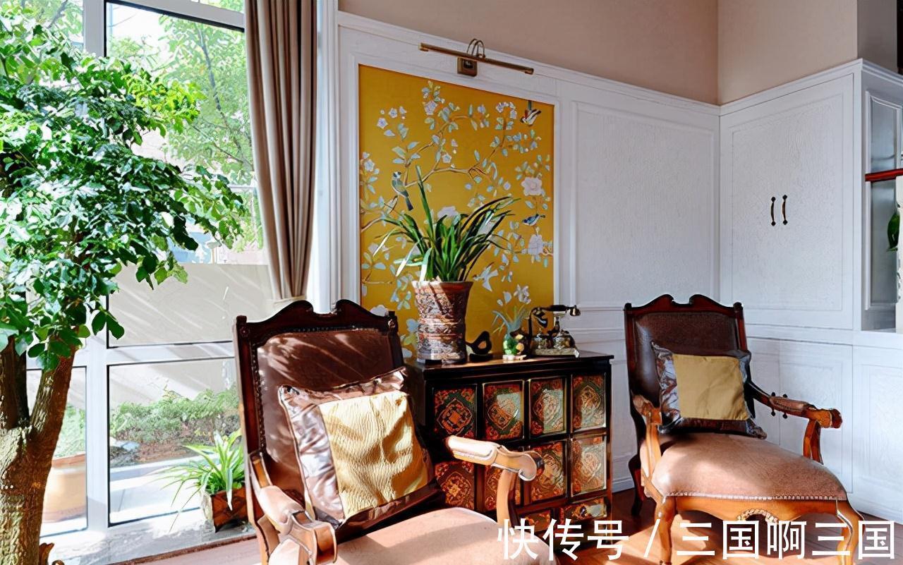 空间|美式别墅的独特韵味，客厅没有电视也很美，复古和浪漫并存