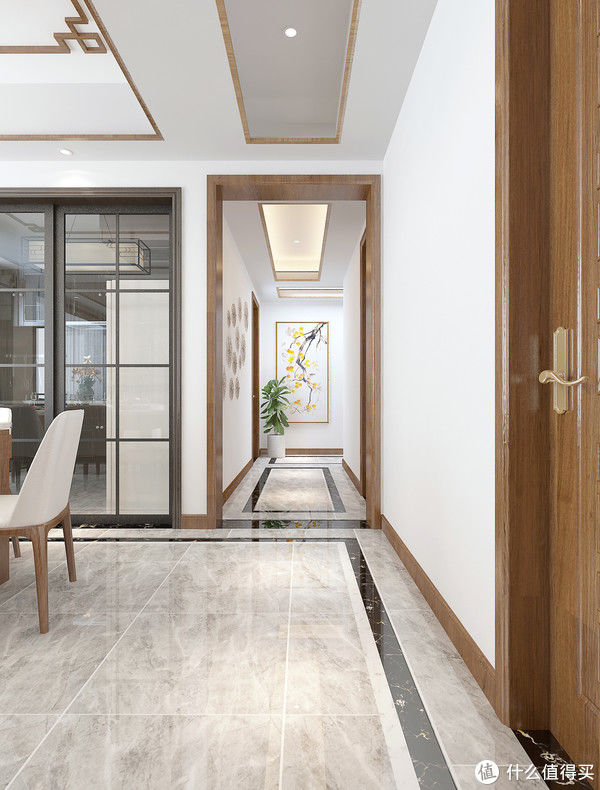 中式风格|横厅户型真的很舒服，看它的客厅就知道了，采光效果很好，有格调