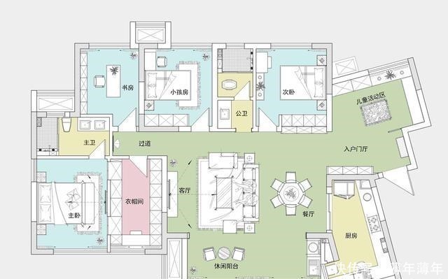 一体|159平米现代风，客厅和餐厅连在一体视野开拓，非常的通透大气！