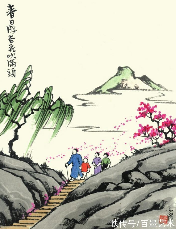 郑午昌@春风拂柳，春意浓！大师笔下的春柳太美了