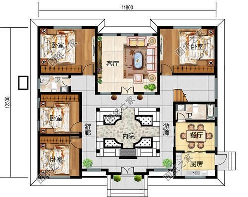 x2|120平米左右农村小四合院设计，韵味十足，领略中式建筑的美